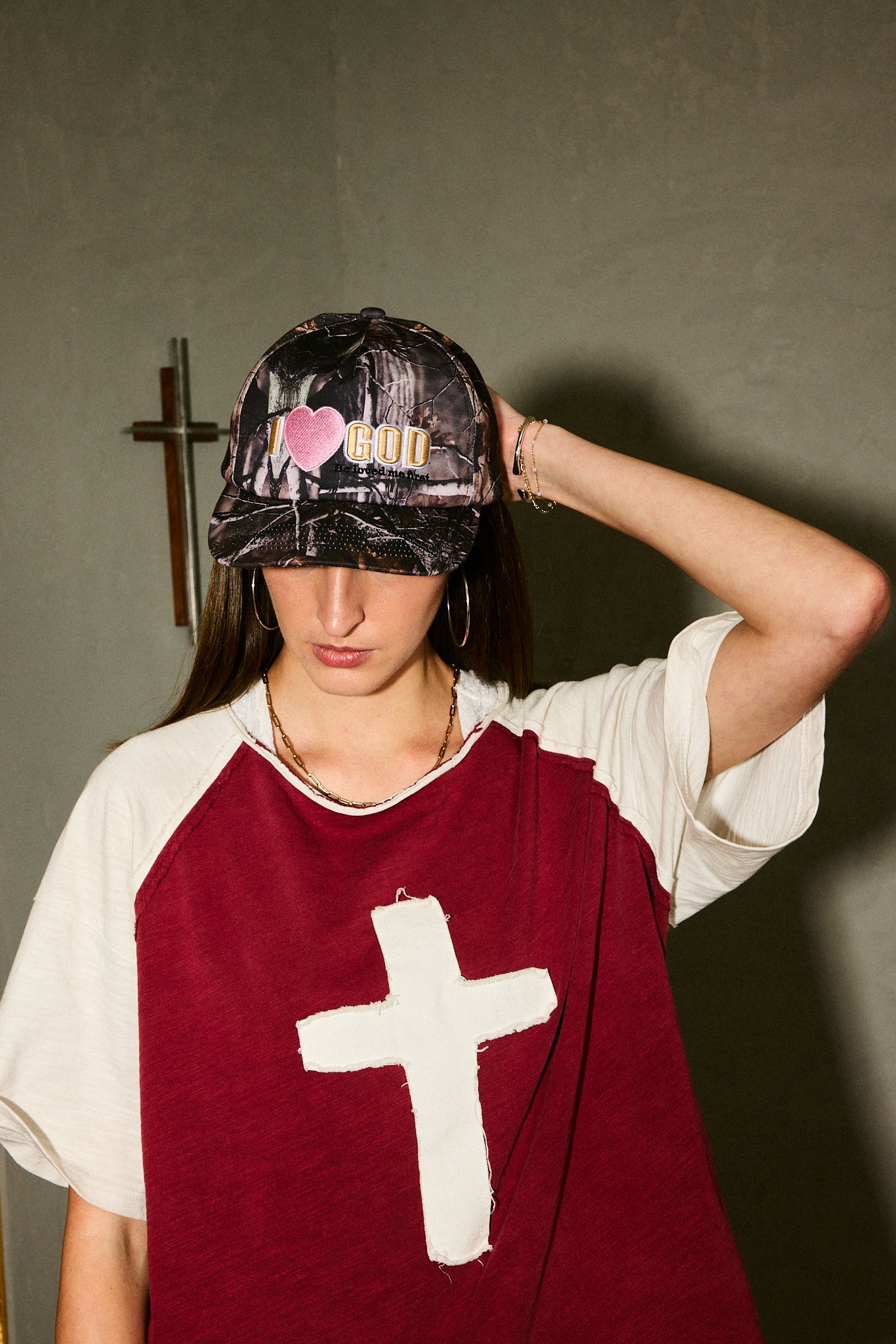 I <3 GOD UNCONSTRUCTED HAT