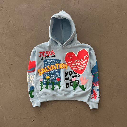 SALVATION MOUNTAIN BLUE HOODIE