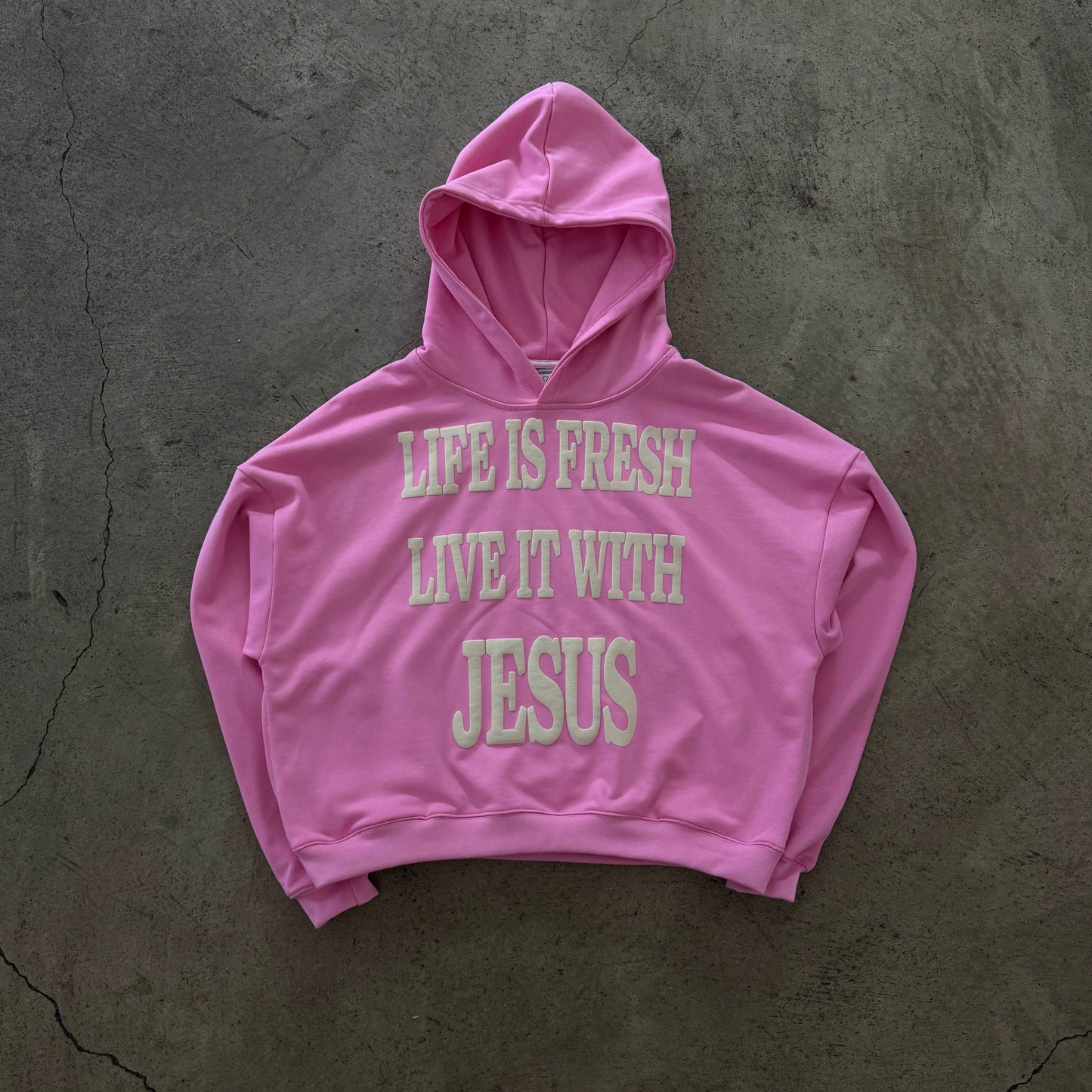 LIFE IS FRESH PINK HOODIE