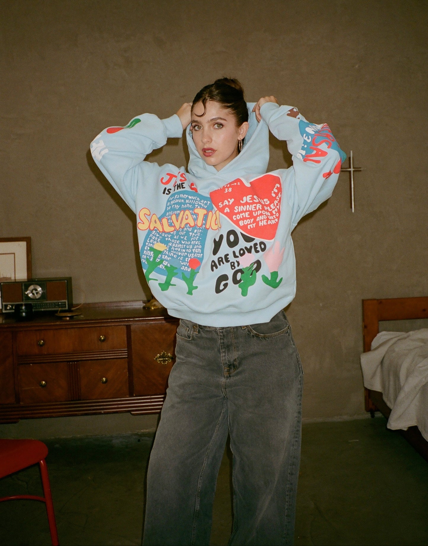 SALVATION MOUNTAIN BLUE HOODIE