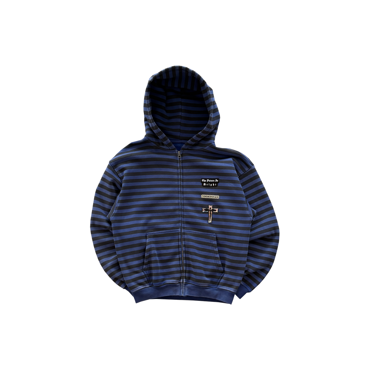 PATCH BLUE STRIPED ZIP UP
