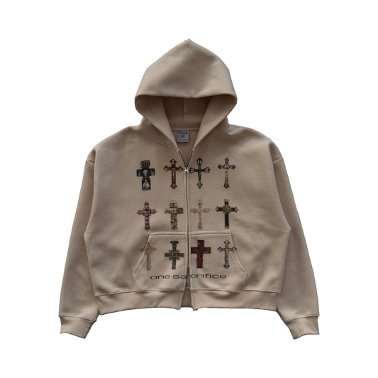 ONE SACRIFICE WAFFLE ZIP UP